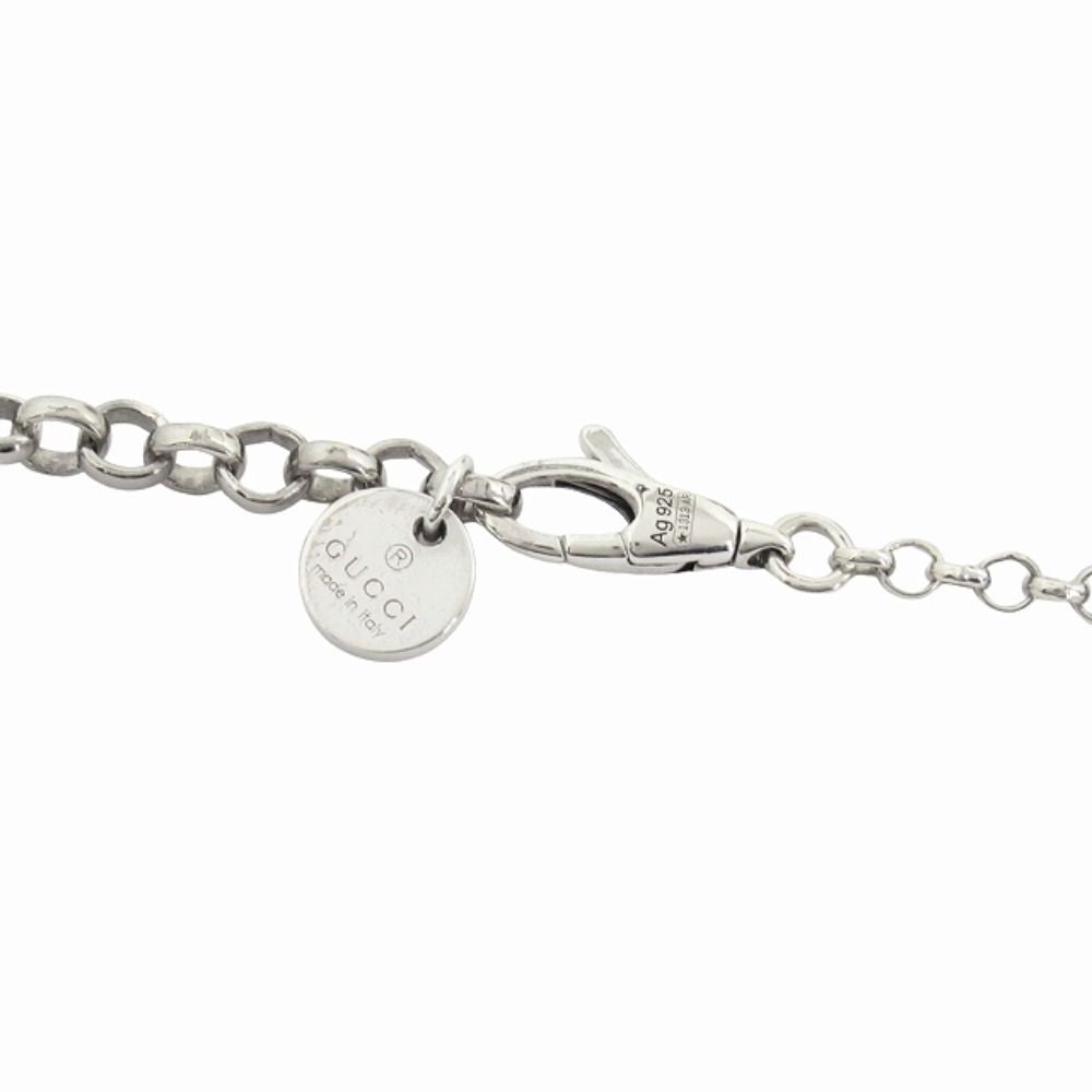 Gucci Polished Interlocking Pendant Necklace Silver — view 3