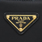 Prada Ake Small Nylon Leather Shoulder Hand Bag Triangle Logo Gold Black — view 5