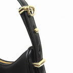 Prada Ake Small Nylon Leather Shoulder Hand Bag Triangle Logo Gold Black — view 4