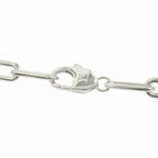 Louis Vuitton Sleek Monogram Chain Necklace LV Logo Flower Silver — view 3