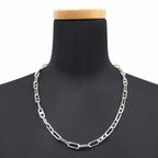 Louis Vuitton Sleek Monogram Chain Necklace LV Logo Flower Silver — view 4