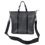 Louis Vuitton 2-Way Tote Handbag Shoulder Damier Graphic Tadao Leather Black — view 6