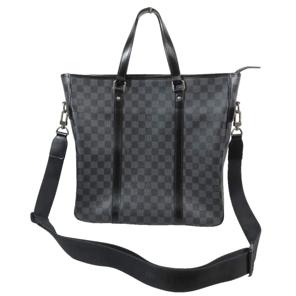 Louis Vuitton 2-Way Tote Handbag Shoulder Damier Graphic Tadao Leather Black — view 6