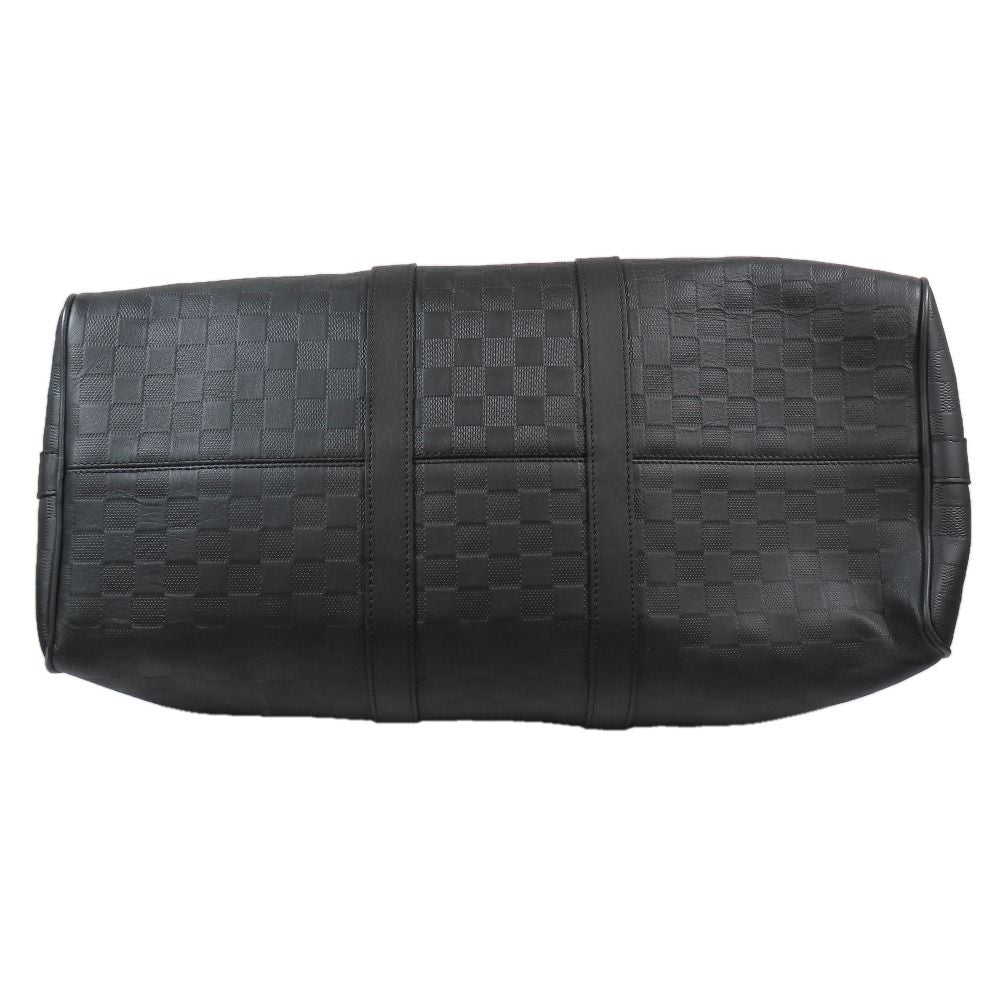 Louis Vuitton 2-Way Boston Handbag Shoulder Damier Infini Keepall Leather Black — view 5
