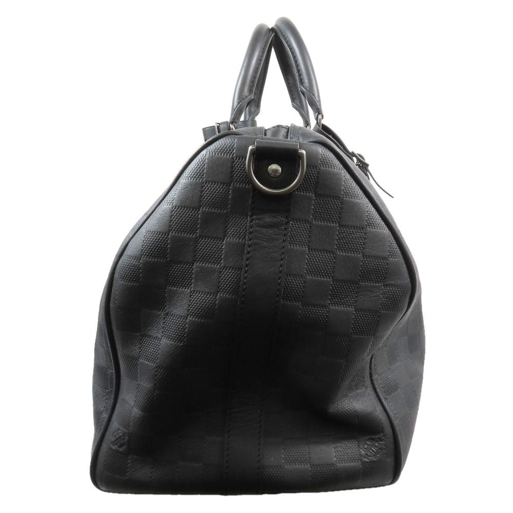Louis Vuitton 2-Way Boston Handbag Shoulder Damier Infini Keepall Leather Black — view 3