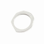 Gucci Polished Asymmetric Nut Motif Hexagon Ring Silver — view 2