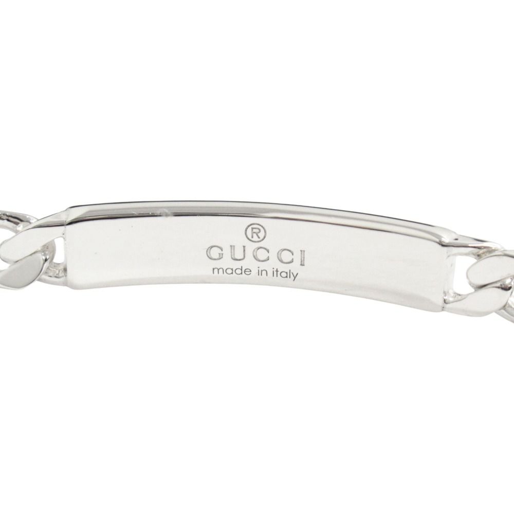 Gucci Polished Diagonal Interlocking Bracelet 18 Silver — view 3