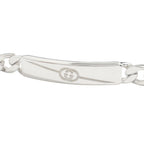 Gucci Polished Diagonal Interlocking Bracelet 18 Silver — view 2