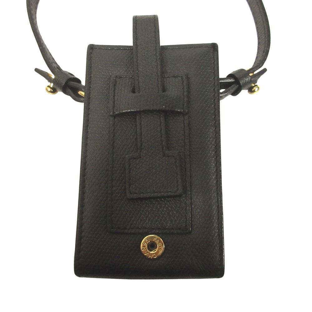 Chanel Cigarette Case Tobacco CC Logo Leather Pouch Charm Black — view 3
