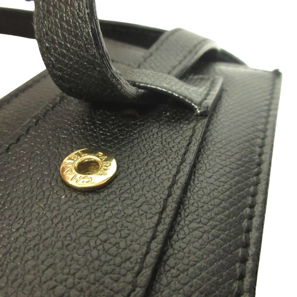 Chanel Cigarette Case Tobacco CC Logo Leather Pouch Charm Black — view 5
