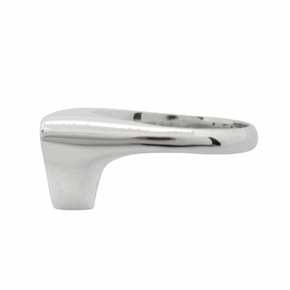 Prada Triangle Logo Symbol Ring Silver Black — view 3