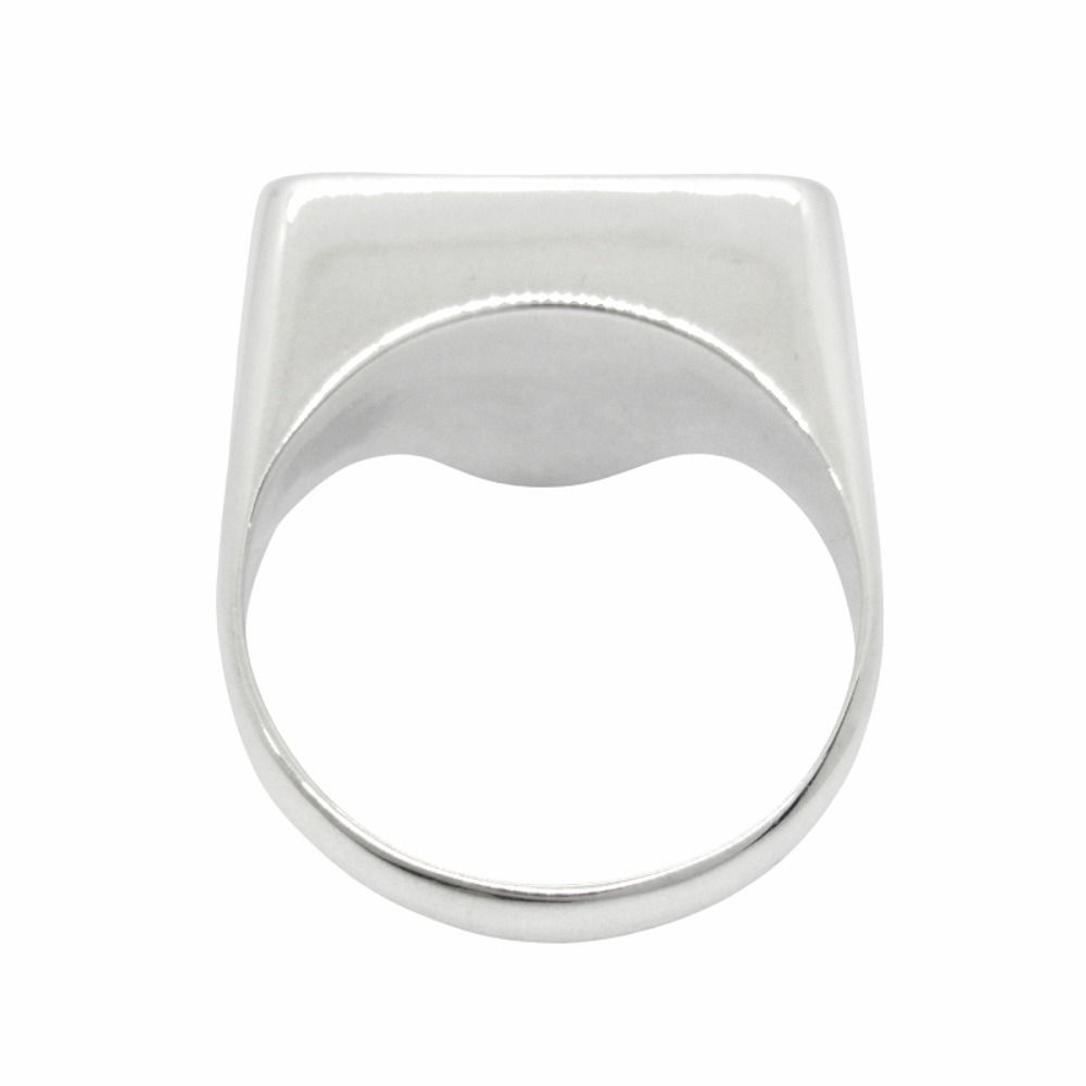 Prada Triangle Logo Symbol Ring Silver Black — view 5