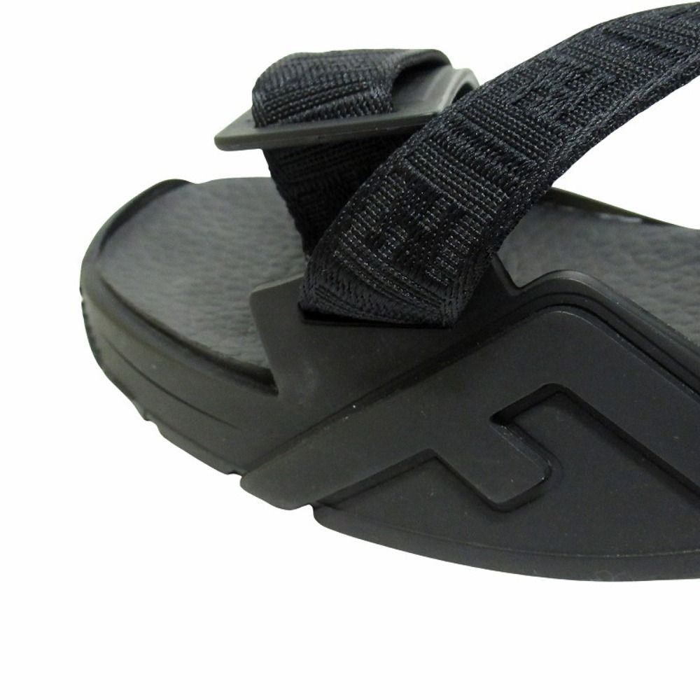 Fendi FF Logo Zucca Pattern Flo Sandals Shoes Flow Black Silver — view 8