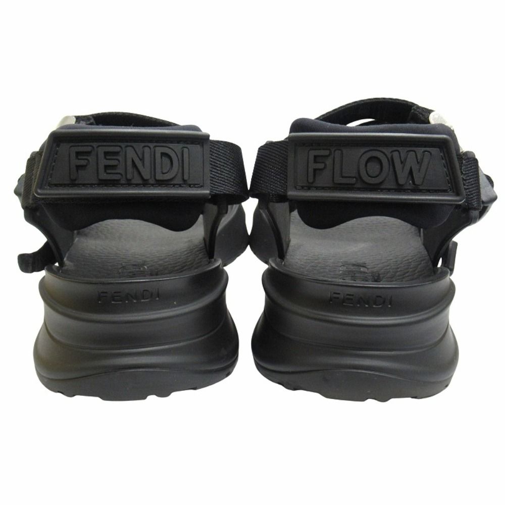Fendi FF Logo Zucca Pattern Flo Sandals Shoes Flow Black Silver — view 6