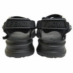 Fendi FF Logo Zucca Pattern Flo Sandals Shoes Flow Black Silver — view 6