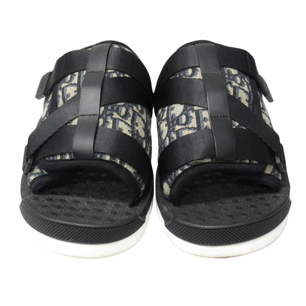 Dior Alpha Slide Sandals Blue Jacquard Shoes 42 Black Navy — view 4