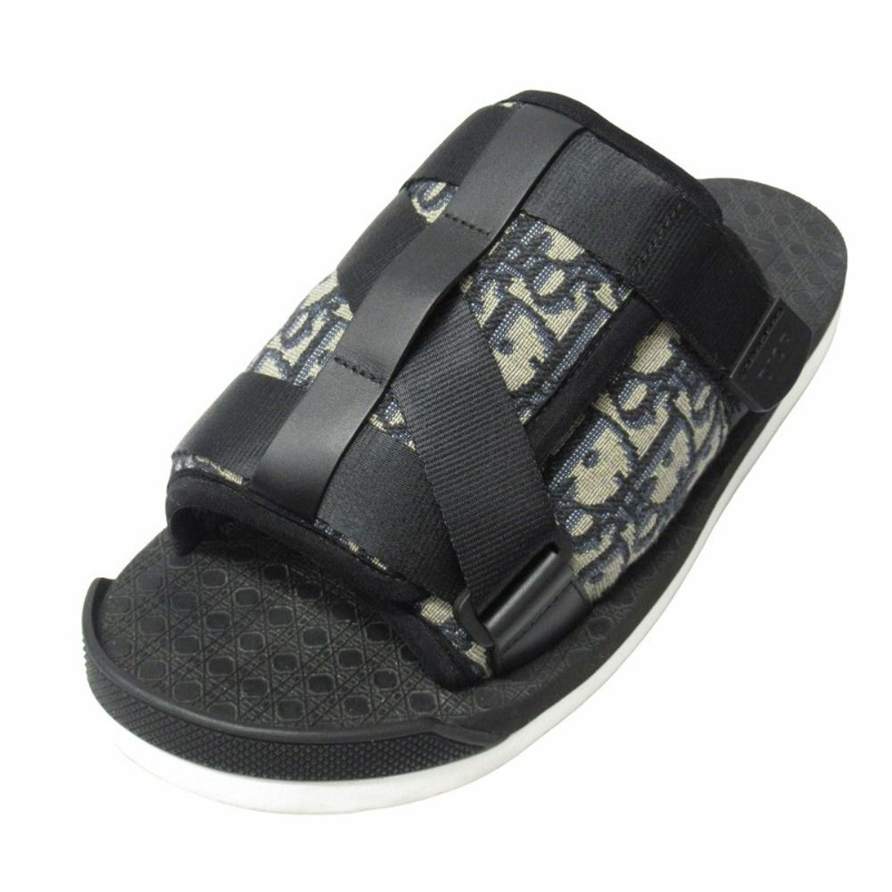 Dior Alpha Slide Sandals Blue Jacquard Shoes 42 Black Navy — view 3