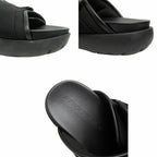 Bottega Veneta Snap Slide Sandals Fabric Leather Platform Shoes 42 Black — view 7