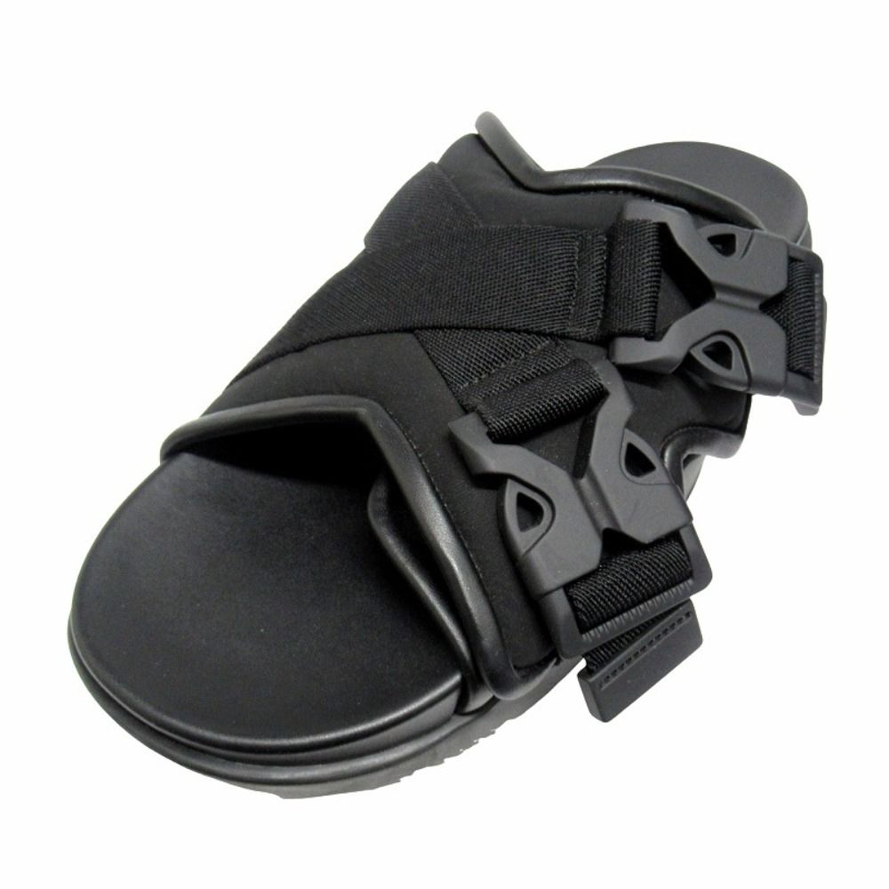 Bottega Veneta Snap Slide Sandals Fabric Leather Platform Shoes 42 Black — view 4