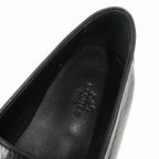 Hermes Blaise Loafers Shoes Slip on Leather Silver Collier de Chien 26 cm Black — view 7