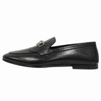 Hermes Blaise Loafers Shoes Slip on Leather Silver Collier de Chien 26 cm Black — view 2