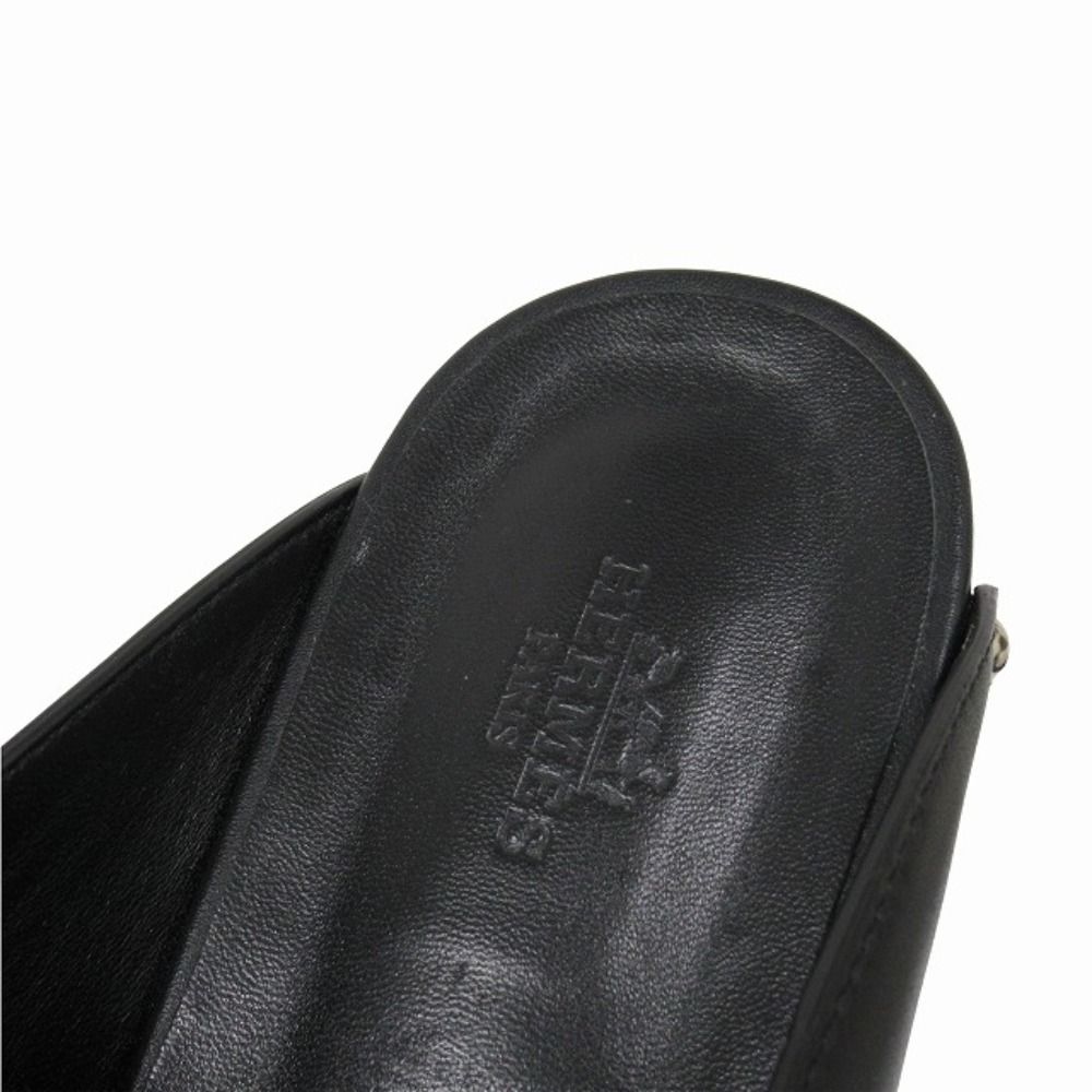 Hermes Calya Sandals Mules Shoes Studs Smooth Calfskin 40 Black — view 5