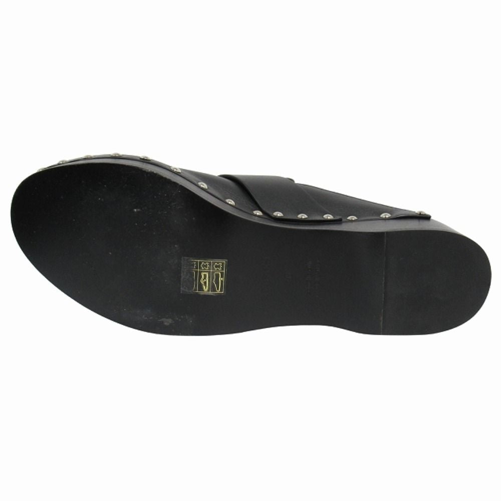 Hermes Calya Sandals Mules Shoes Studs Smooth Calfskin 40 Black — view 6