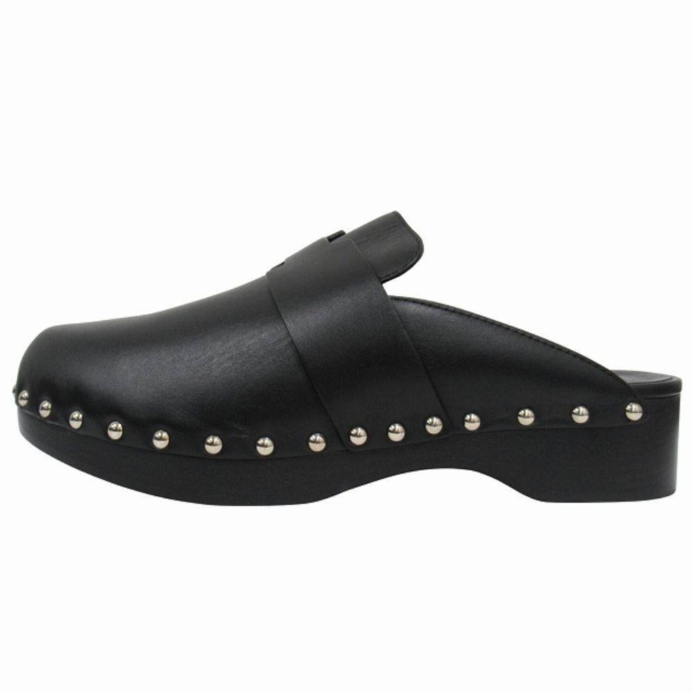 Hermes Calya Sandals Mules Shoes Studs Smooth Calfskin 40 Black — view 2