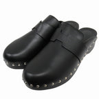 Hermes Calya Sandals Mules Shoes Studs Smooth Calfskin 40 Black — view 3