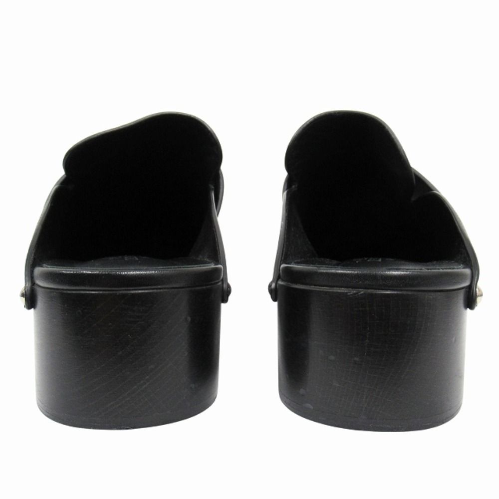 Hermes Calya Sandals Mules Shoes Studs Smooth Calfskin 40 Black — view 4