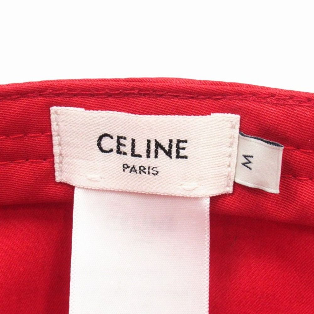 Celine Baseball Cap Hat 6 Panels Clogo Red Beige — view 6