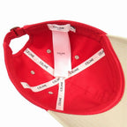 Celine Baseball Cap Hat 6 Panels Clogo Red Beige — view 5