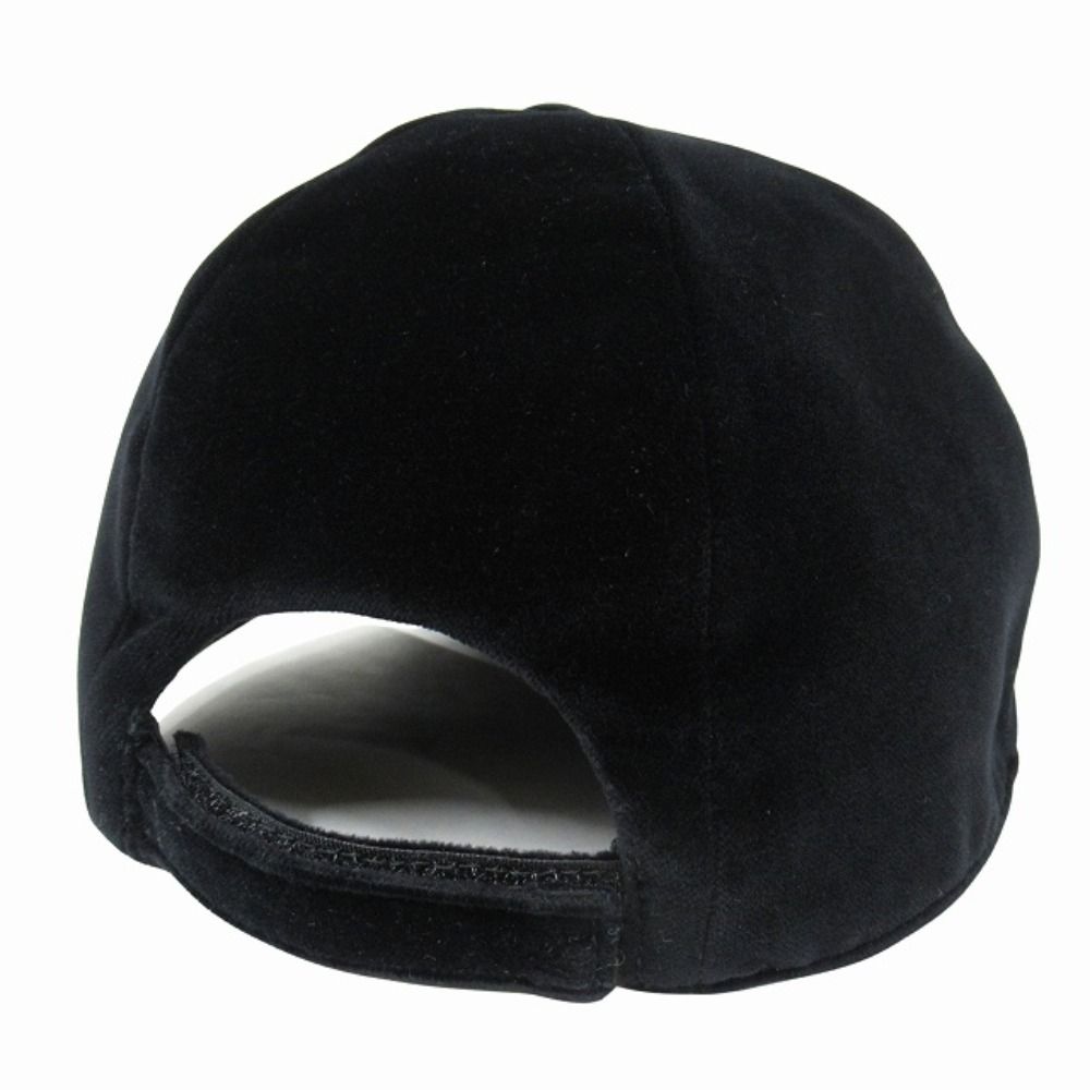 Prada Velvet Baseball Cap Hat Triangle Logo M Black — view 3