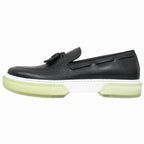 Hermes Ecute Tassel Loafers Slip on Sneakers Shoes Leather 41.5 Black — view 2