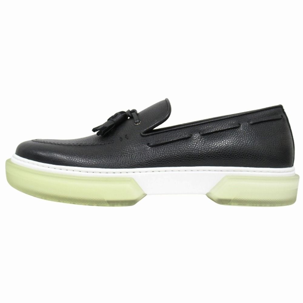 Hermes Ecute Tassel Loafers Slip on Sneakers Shoes Leather 41.5 Black — view 2