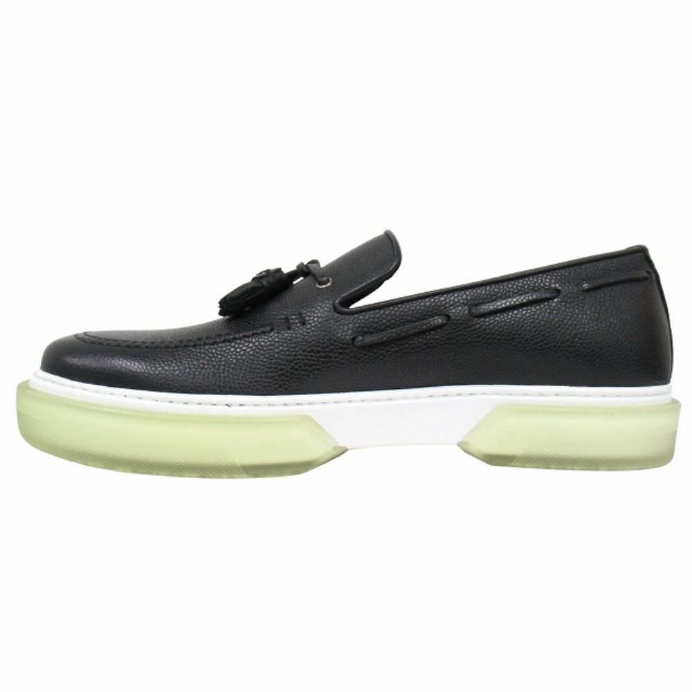 Hermes Ecute Tassel Loafers Slip on Sneakers Shoes Leather 41.5 Black — view 3