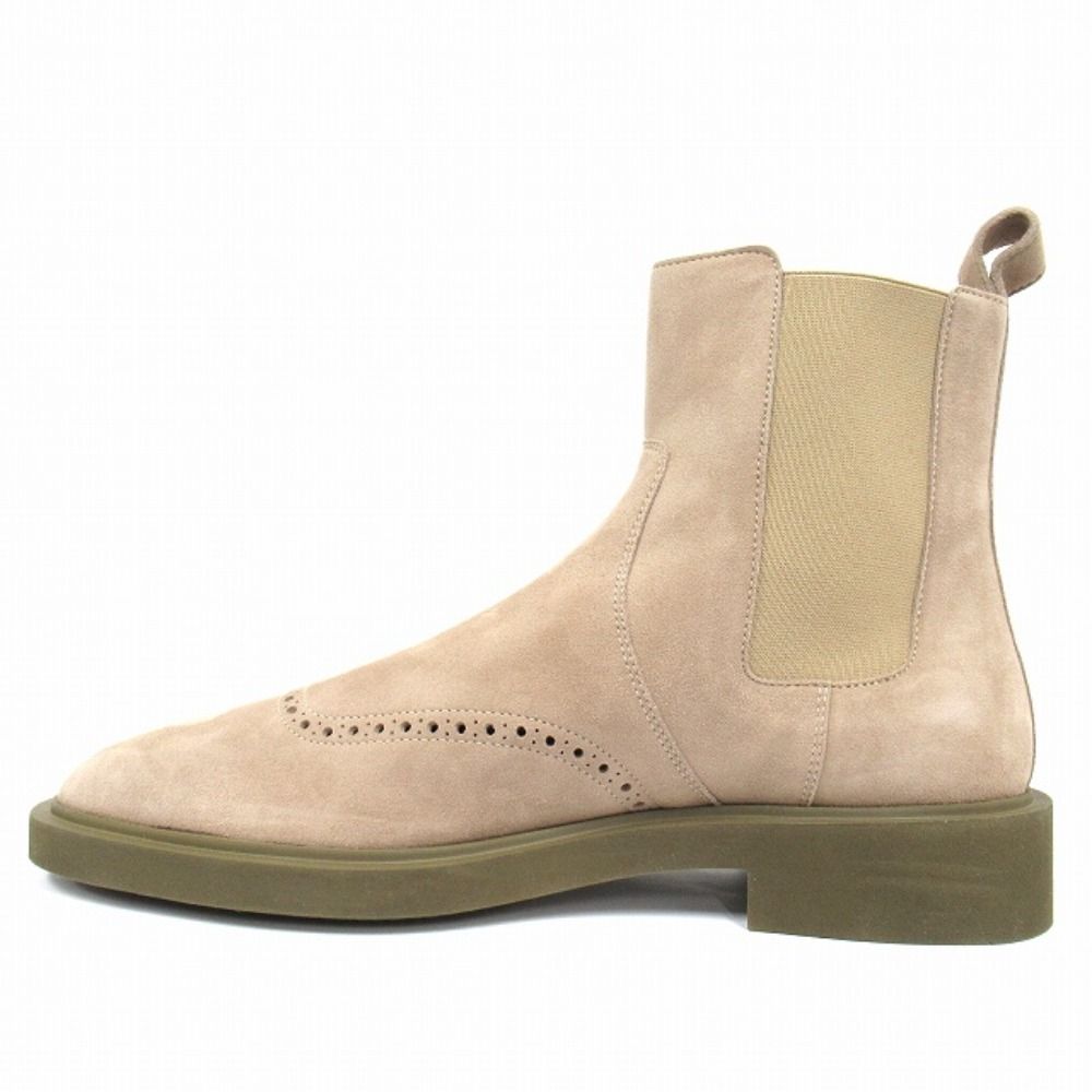 Hermes Ebony Side Gore Short Boots Shoes Suede Leather 42.5 Beige — view 2