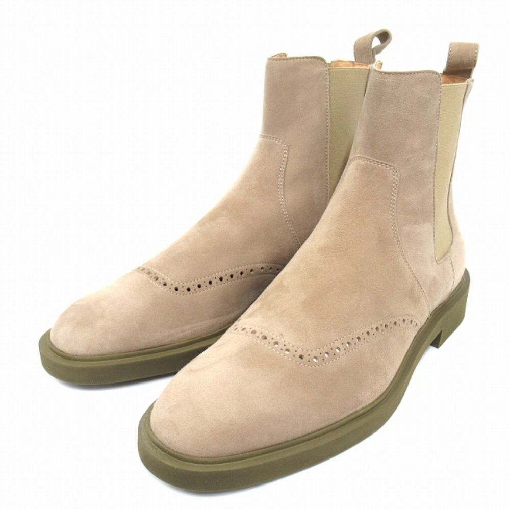 Hermes Ebony Side Gore Short Boots Shoes Suede Leather 42.5 Beige — view 3