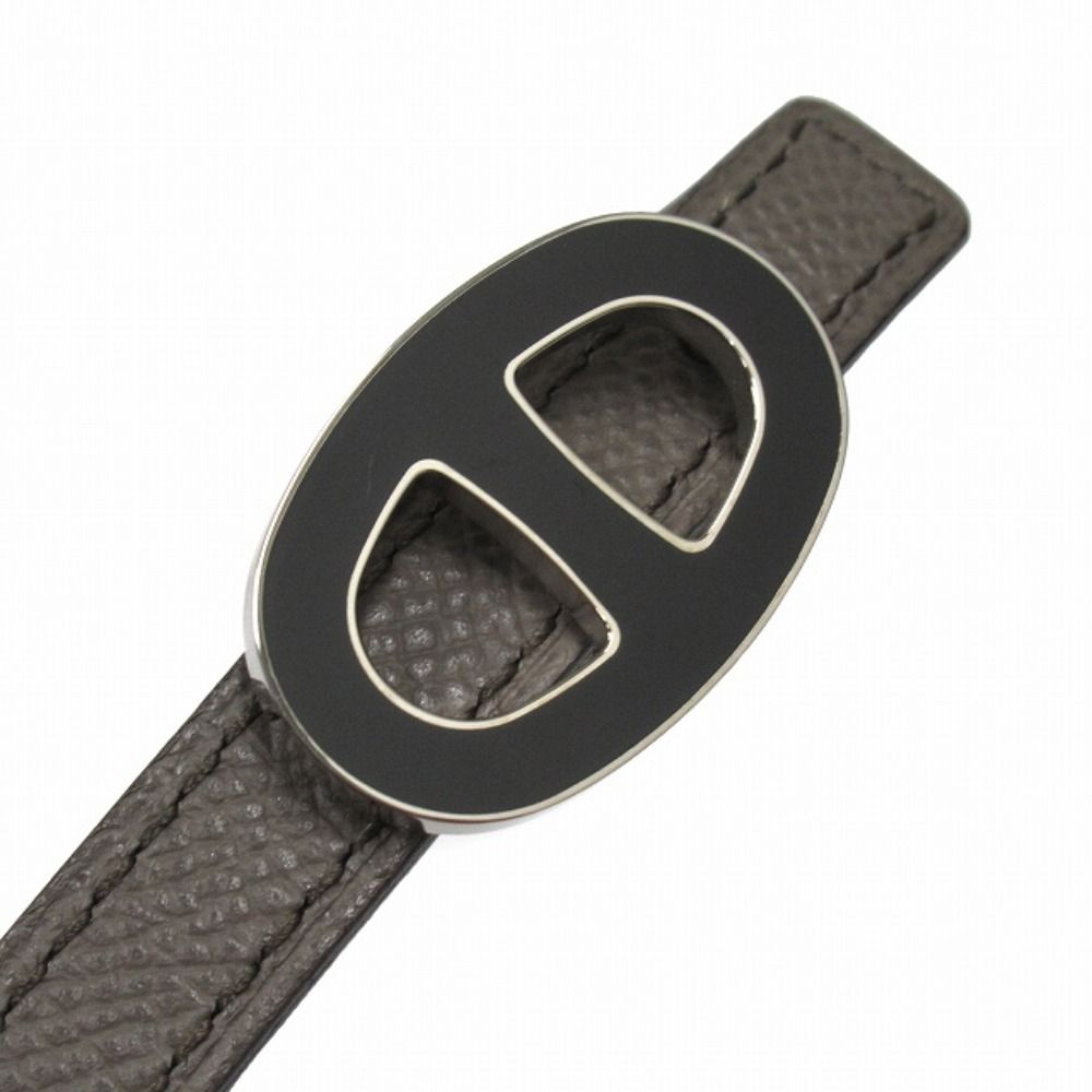 Hermes Chaine D'ancre 13 mm Reversible Belt Veau Epsom 75 cm Ocher Etain — view 4