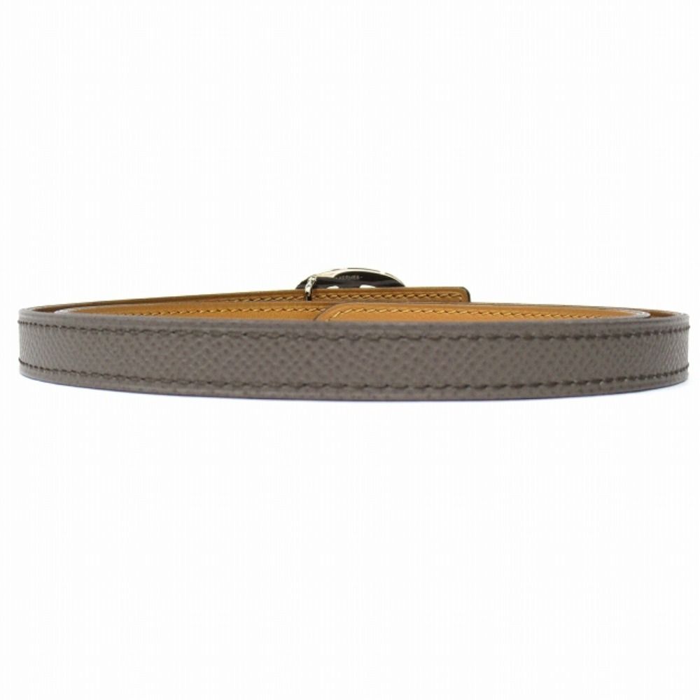Hermes Chaine D'ancre 13 mm Reversible Belt Veau Epsom 75 cm Ocher Etain — view 3