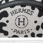 Hermes Get Sneakers Toile H-unprime Leather Stencil Logo Leopard 41 Prue — view 5
