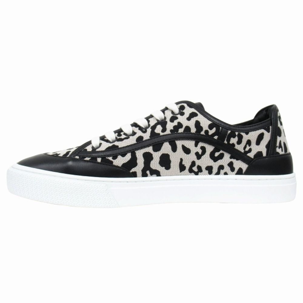 Hermes Get Sneakers Toile H-unprime Leather Stencil Logo Leopard 41 Prue — view 2