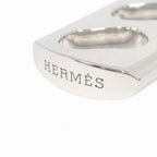 Hermes Polished Key Holder Key Ring Charm Braided Leather Silver Red — view 3