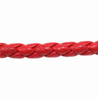 Hermes Polished Key Holder Key Ring Charm Braided Leather Silver Red — view 6