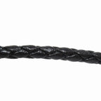 Hermes Polished Key Holder Key Ring Charm Braided Leather Silver Black — view 6