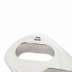 Hermes Polished Key Holder Key Ring Charm Braided Leather Silver Black — view 4