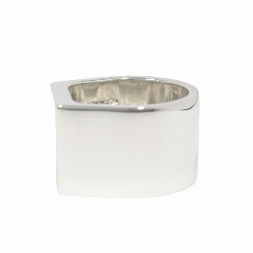 Gucci Polished Square Signet Wide Ring Seal Stand Silver — view 3