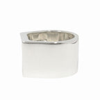 Gucci Polished Square Signet Wide Ring Seal Stand Silver — view 3