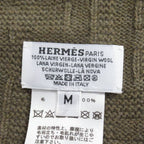 Hermes Frekance Wool Knit Hat Beanie Hat Logo Series M Brown — view 4