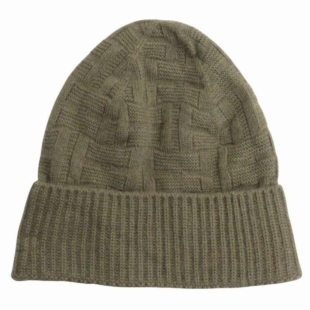 Hermes Frekance Wool Knit Hat Beanie Hat Logo Series M Brown — view 2